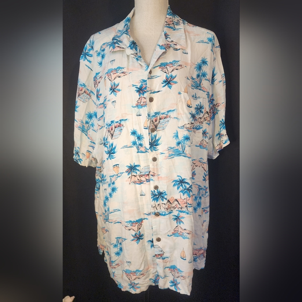 George 3XL Hawaiian Print Button Up Shirt